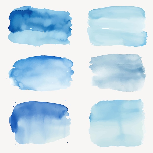 Vektor blaue aquarell pinselstriche texturen