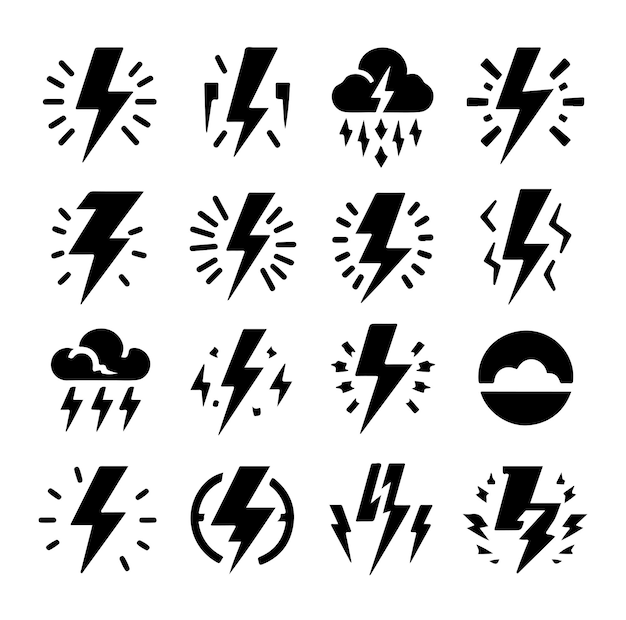 Blitz-Symbol Vektor-Silhouette