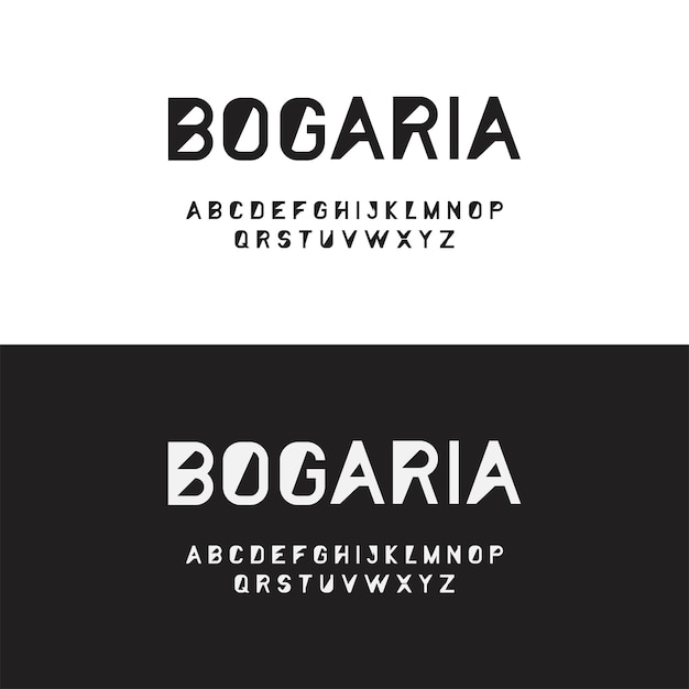 Vektor bogaria-alphabet-schrifteffektstil