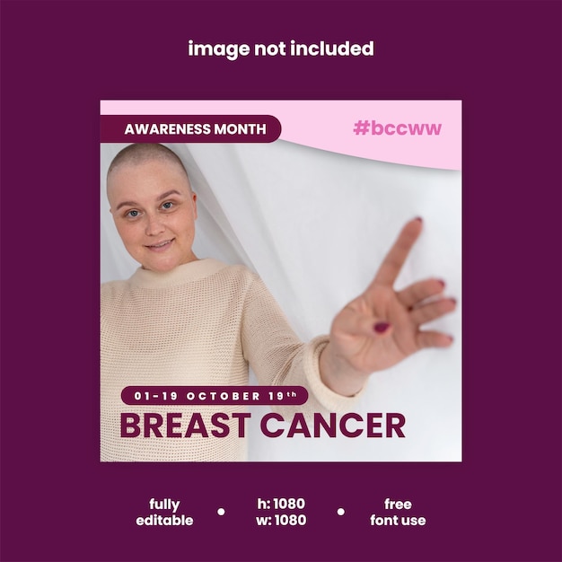 Breast Cancer Awareness Month Day Instagram und Social Media Posts EPS Vector Design