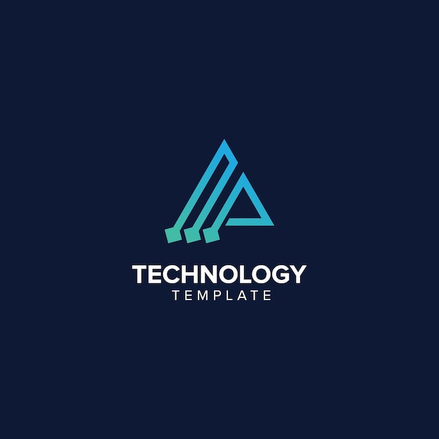 Vektor buchstabe a technologie logo design pixel-element