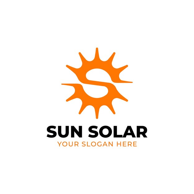 Buchstabe S Minimalistisches Sun-Logo für die Solar-Energie-Firma