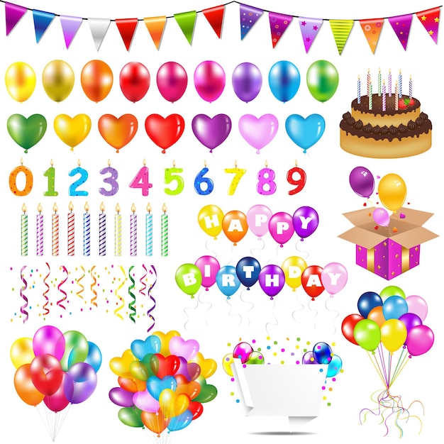 Bunte Luftballons mit Gradient Mesh Illustration