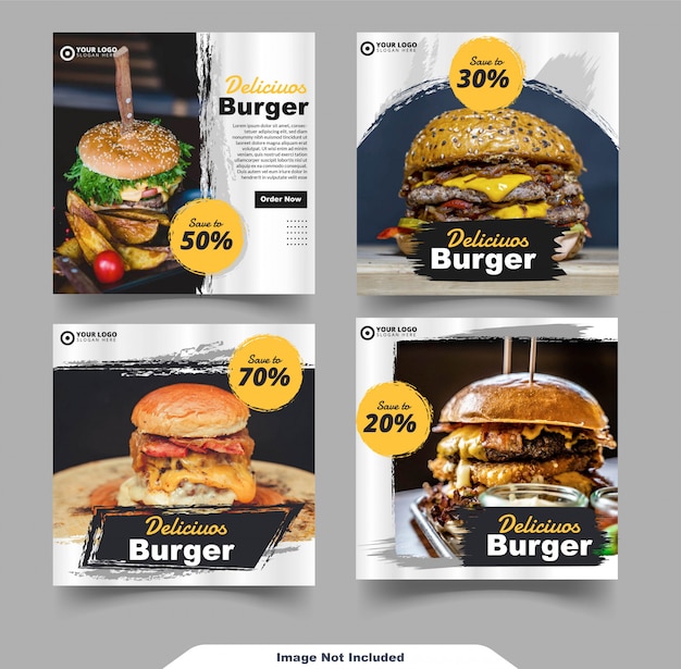 Burger Food Instagram Social Media Feed Vorlage