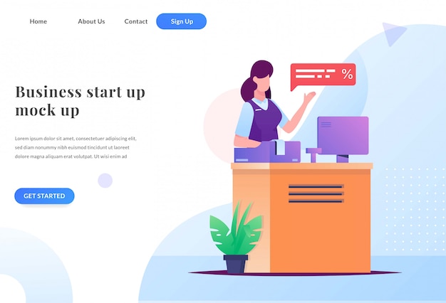 Business Cashier Web Landing Page