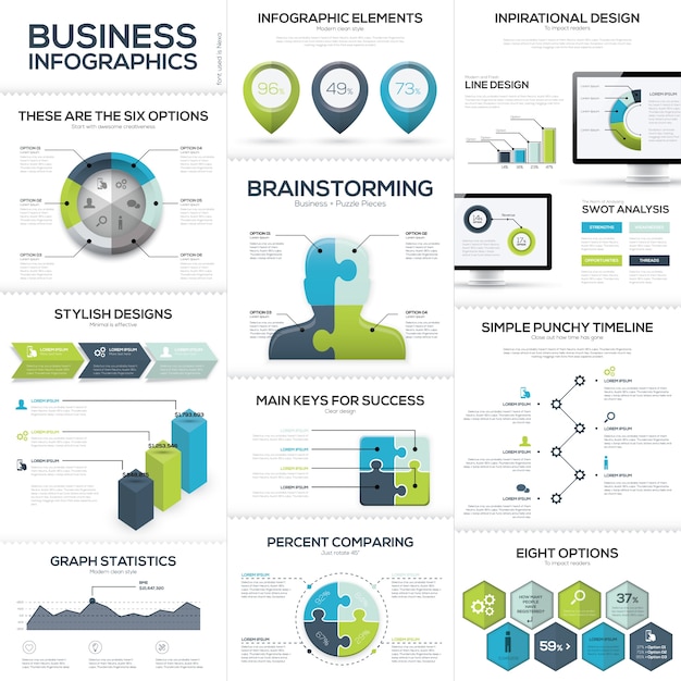 Vektor business-infografiken und datenvisualisierung vektorelemente