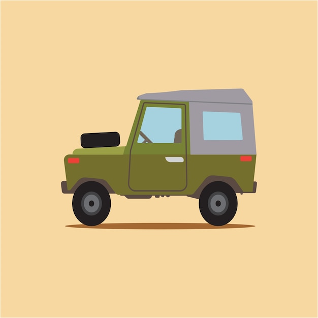 Cartoon Vintage Jeep