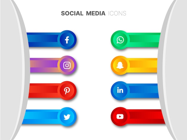 Vektor coole social media icons set design free vector