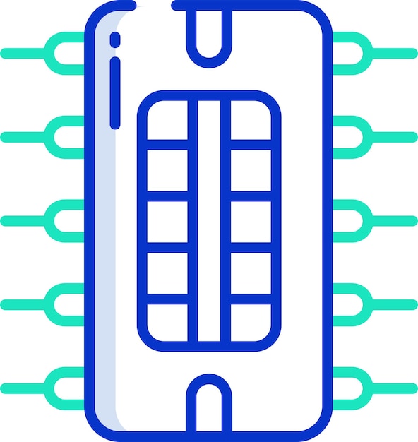 Vektor cpusolid-outline-farbvektor-illustration