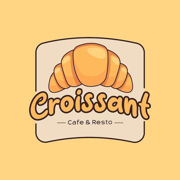 Croissant-Brot-Logo-Abzeichen-Konzept