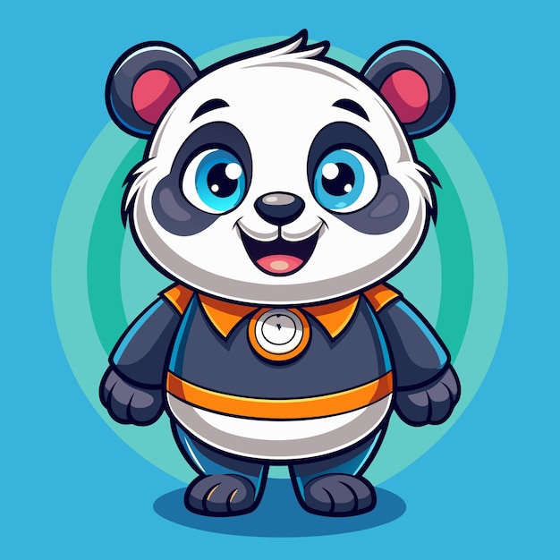 Cute Cartoon-Panda-Bär mit einem freundlichen Lächeln