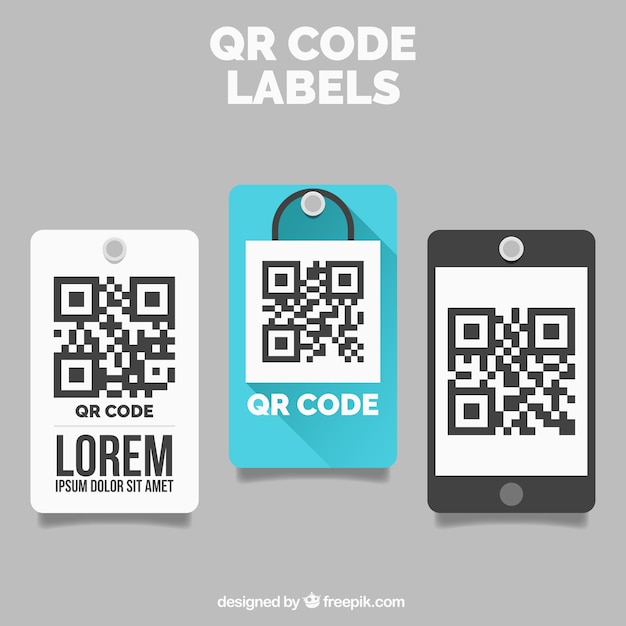 Vektor dekorative qr code-etiketten