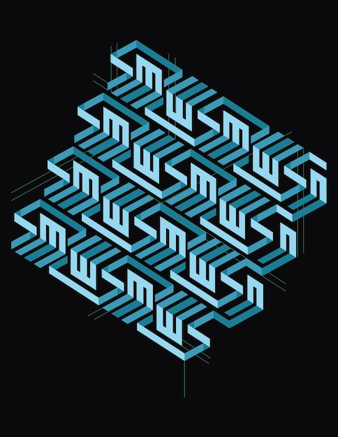 Design-Labyrinth im geometrischen Stil