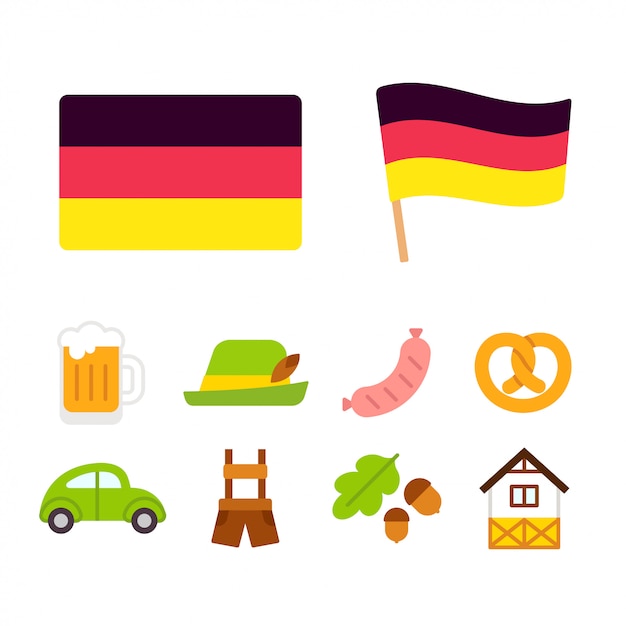 Vektor deutschland cartoon icons set