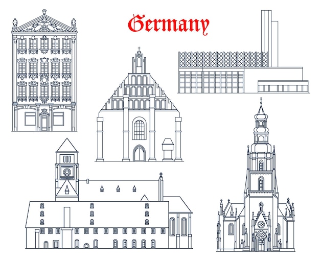 Vektor deutschland gebäude chemnitz kamenz zwickau