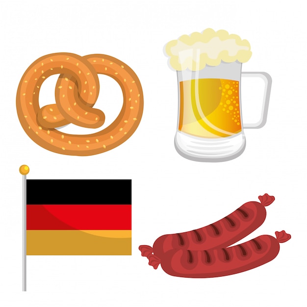 Vektor deutschlandkulturen und oktoberfestdesign.