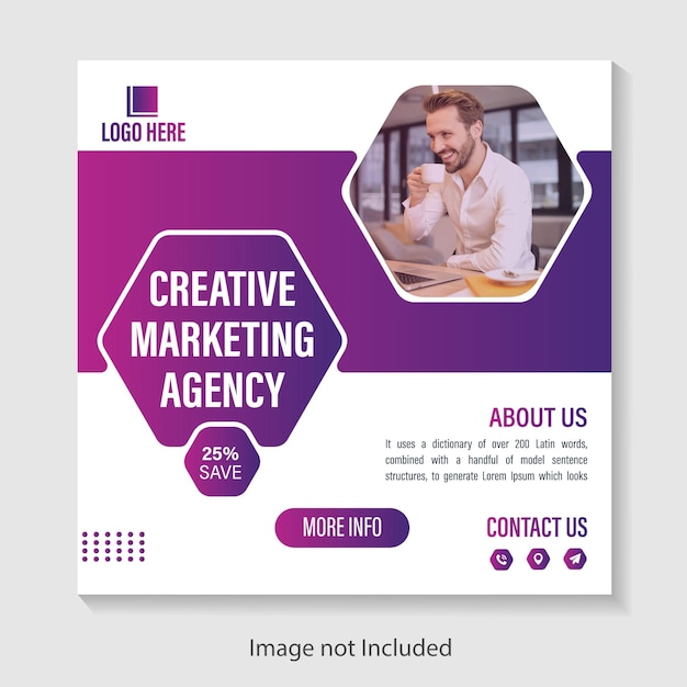 digitale Marketing-Web-Banner und Marketingagentur Instagram-Post-Vorlage