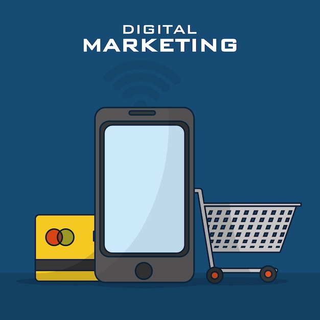 Digitales Marketing und Einkaufen