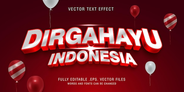 Dirgahayu Indonesien Textstileffekt