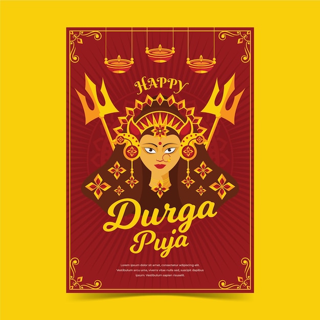 Durga Puja Poster Vorlage