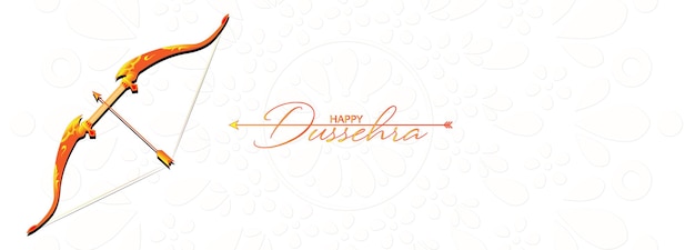 Vektor dussehra in hindi-text bedeutet dussehra auf englisch. grußkarte mit schleife und köcher für navratri fe