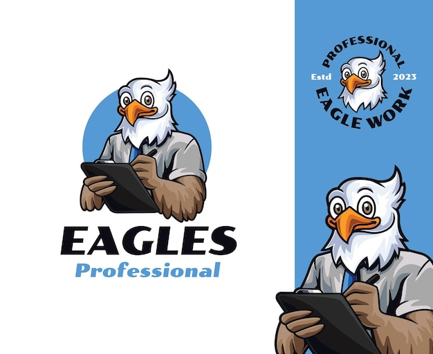 Eagle-Mitarbeiter-Maskottchen-Logo-Design