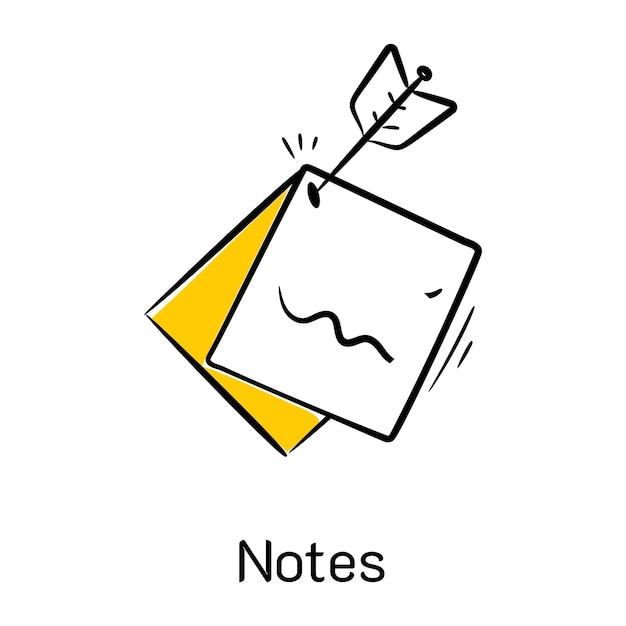 Vektor ein editierbares, handgezeichnetes symbol für notizen