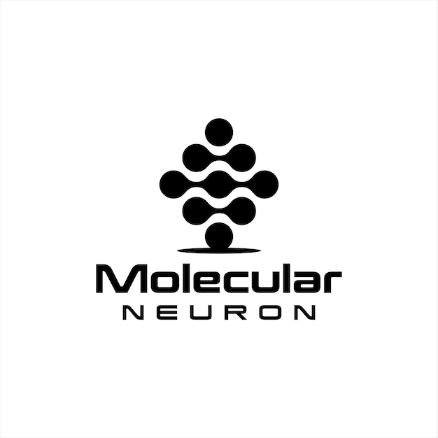 Vektor ein schwarz-weißes logo für ein molekulares neuron.