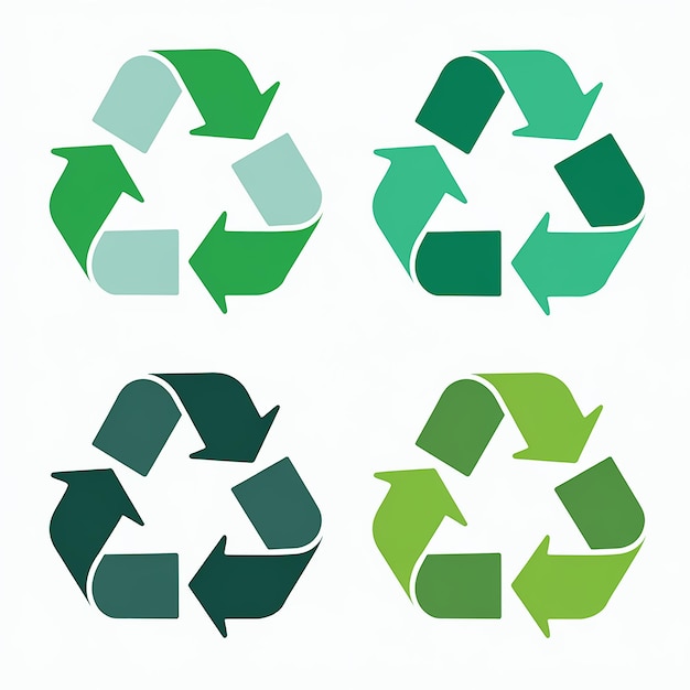 Vektor eine sammlung von recycle-logos, einschließlich recyclable recycle und recycle