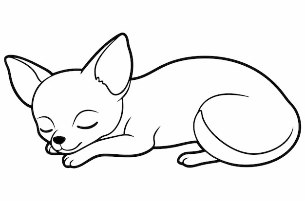 eine schlafende Chihuahua-Hund-Vektorillustration