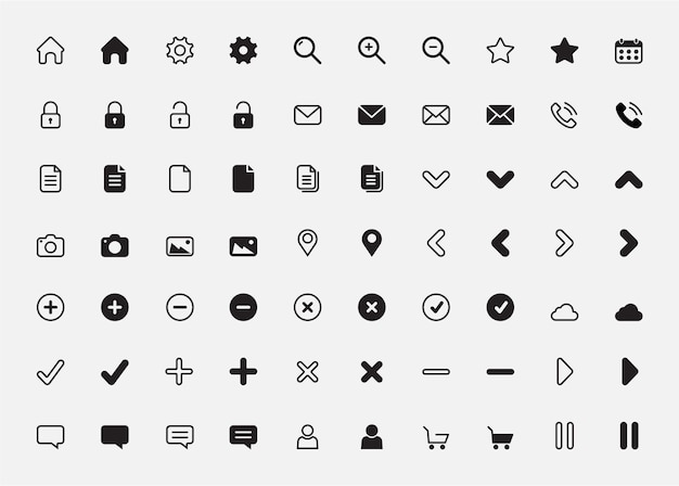 Einfache Icons Set