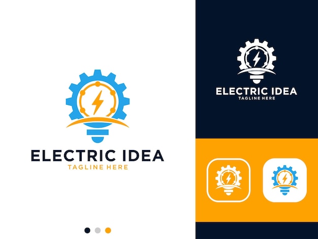 Vektor elektrische idee mit lampenlogodesign