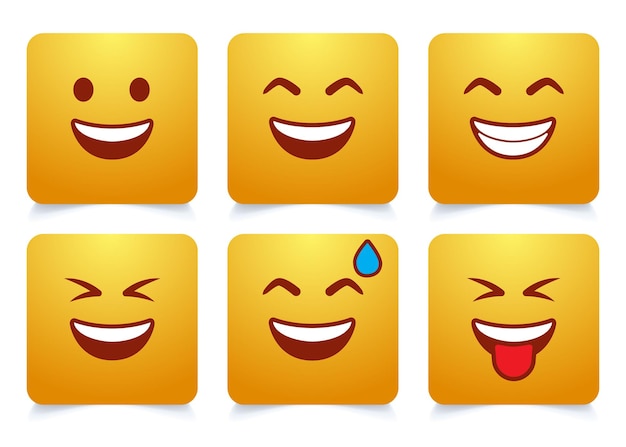 Emoji Gesicht Emotion Emojis Vektor Cartoon Emojis Set Emoticons Reaktion für soziale Medien