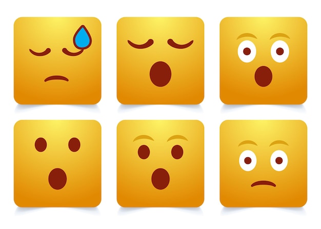 Emoji Gesicht Emotion Emojis Vektor Cartoon Emojis Set Emoticons Reaktion für soziale Medien