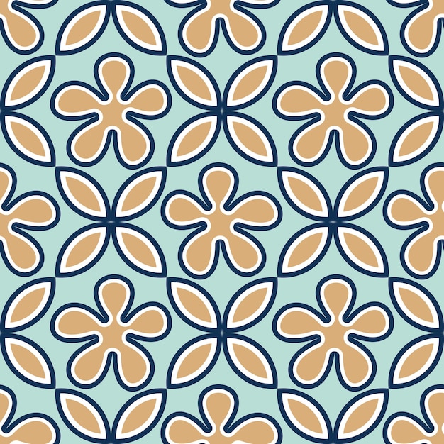 Ethnische Retro-geometrische Blumen-Fliesen-Art Druckvoller Vektor-Hintergrund-nahtloses Muster Niedlich Trendy