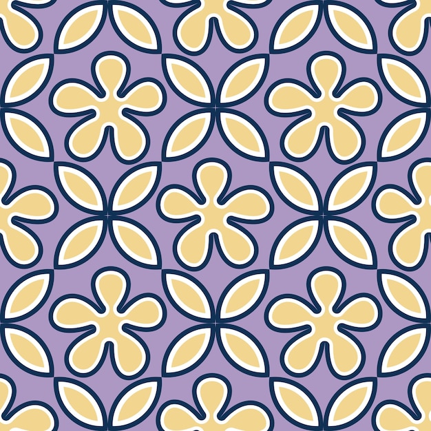 Ethnische Retro-geometrische Blumen-Fliesen-Art Druckvoller Vektor-Hintergrund-nahtloses Muster Niedlich Trendy