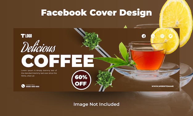 Facebook-Cover-Design-Vorlage für den köstlichen Kaffeeverkauf