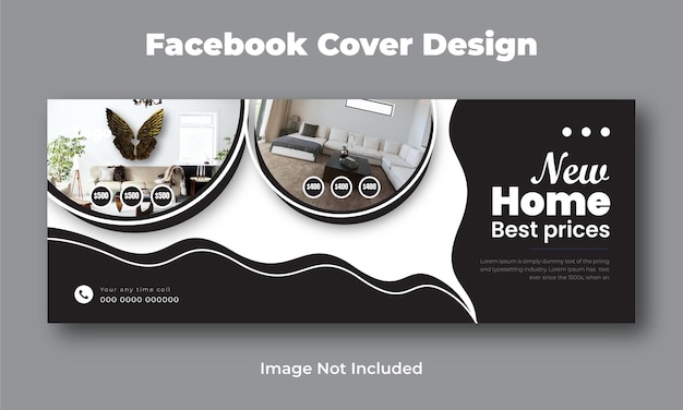 Facebook-Cover-Design-Vorlage für Immobilien, Wohnungen und Grundstücke