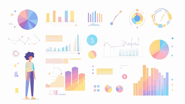 Vektor farbige infografik mit detailliertem diagramm zur präsentation