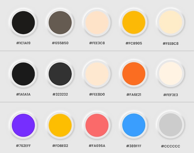 Farbkatalog Satz der Pantone-Farbpalette in RGB Hex Hell und Dunkel Farbmuster mit Hex