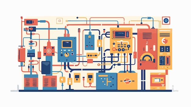 Vektor farbveranschaulichung des elektrischen schemas