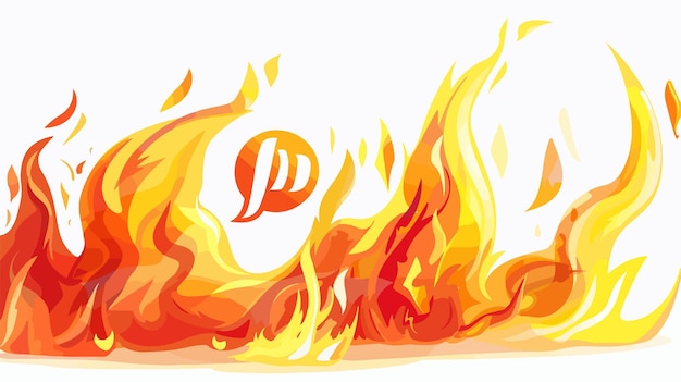 Vektor fiery burning copyright symbol vektor isolierte illustration