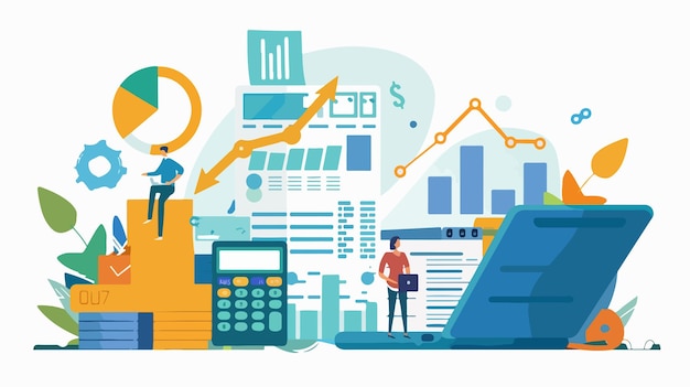 Vektor finanzplanungs- und budgetstrategien für den geschäftserfolg