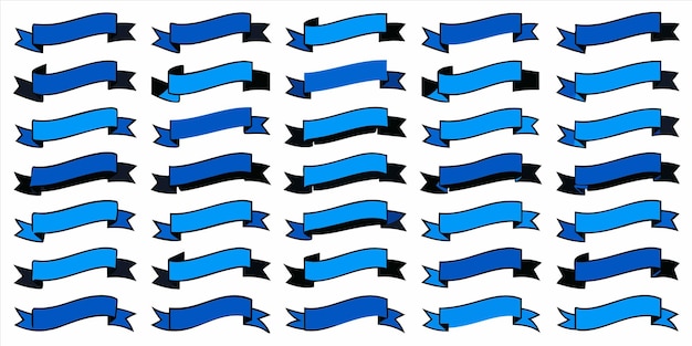 flache blaue Bandvektorillustration für mehrfache Verwendung