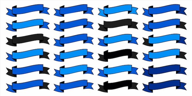 flache blaue Bandvektorillustration für mehrfache Verwendung