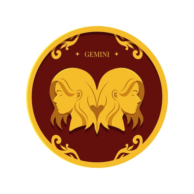 Flache Gemini-Logo-Vorlage