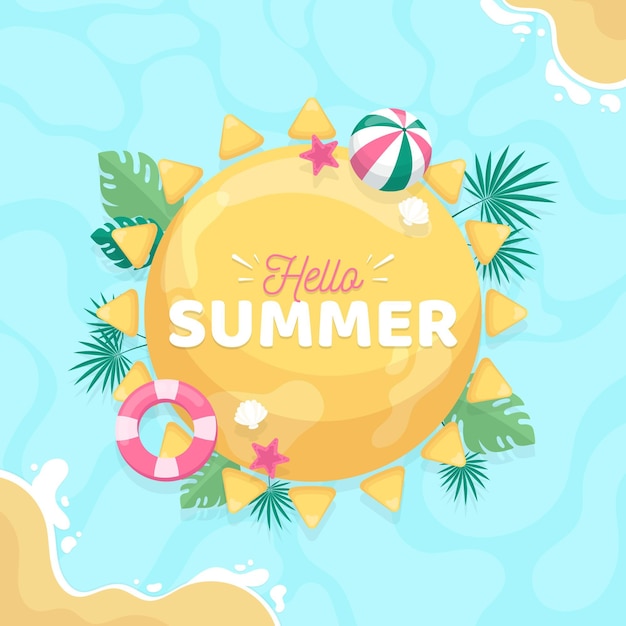 Flache Hallo Sommerillustration