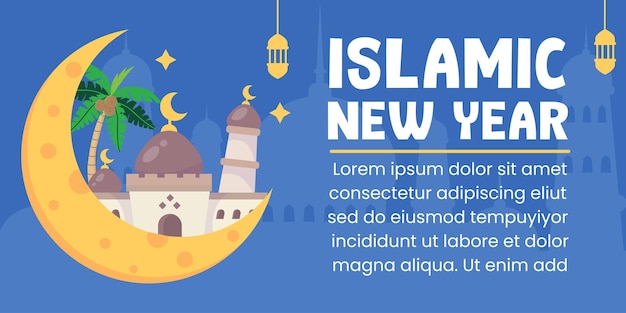 flache islamische Neujahrsillustration