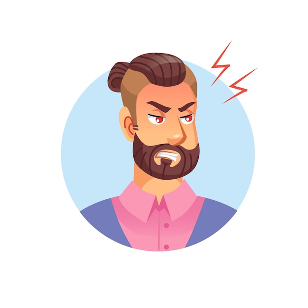 Flaches Cartoon-Hipster-Mann-Avatar-CharakterSocial Media-Vektor-Illustrationskonzept