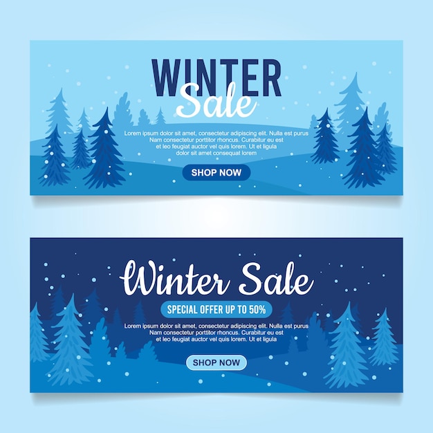 Flaches Design Winter Sale Banner